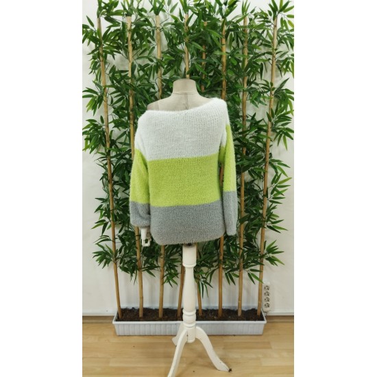 Kadın Uzun Kollu Kayık Yaka çok Renkli Triko Bluz, 28809 Kadın Uzun Kollu Kayık Yaka çok Renkli Triko Bluz, 28809