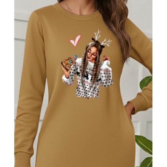 Kadın Uzun Kollu Bisiklet Yaka Desenli Viskon Iki Iplik Elbise , 28813 Kadın Uzun Kollu Bisiklet Yaka Desenli Viskon Iki Iplik Elbise , 28813