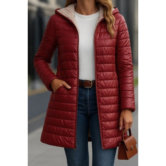 Kadın Uzun Kollu Kapşonlu Cep Detaylı Fermuarlı Orta Boy Mont, 28830 Kadın Uzun Kollu Kapşonlu Cep Detaylı Fermuarlı Orta Boy Mont, 28830