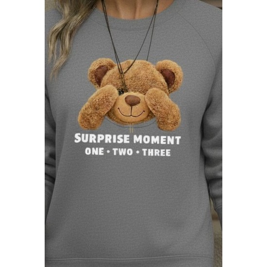 Kadın Uzun Kollu Bisiklet Yaka Ayıcık Desenli Viskon Iki Iplik Bluz , 28841 Kadın Uzun Kollu Bisiklet Yaka Ayıcık Desenli Viskon Iki Iplik Bluz , 28841