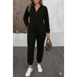 Kadın Uzun Kollu Kapüşonlu Tavşan Kulak Detaylı Peluş Tulum, 28837