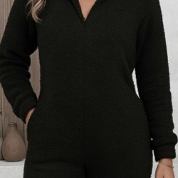 Kadın Uzun Kollu Kapüşonlu Tavşan Kulak Detaylı Peluş Tulum, 28837 Kadın Uzun Kollu Kapüşonlu Tavşan Kulak Detaylı Peluş Tulum, 28837