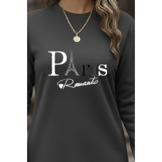 Kadın Uzun Kollu Bisiklet Yaka Yazılı Kısa Viskon Iki Iplik Elbise, 28845 Kadın Uzun Kollu Bisiklet Yaka Yazılı Kısa Viskon Iki Iplik Elbise, 28845