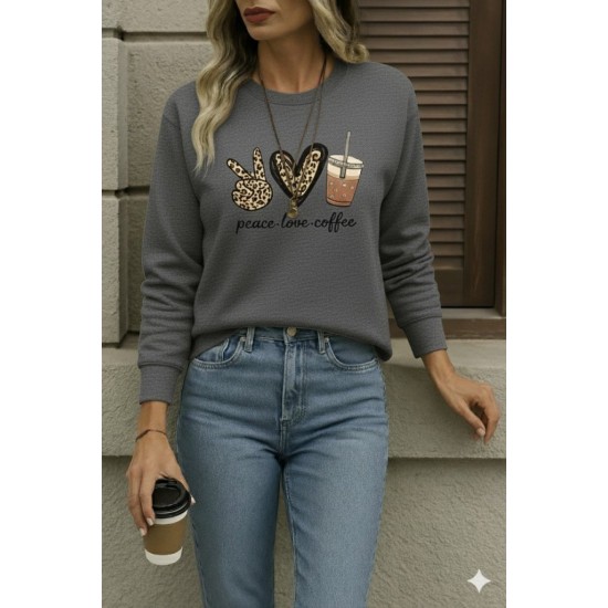 Kadın Uzun Kollu Bisiklet Yaka Kalp Desenli Viskon Iki Iplik Bluz , 28852 Kadın Uzun Kollu Bisiklet Yaka Kalp Desenli Viskon Iki Iplik Bluz , 28852