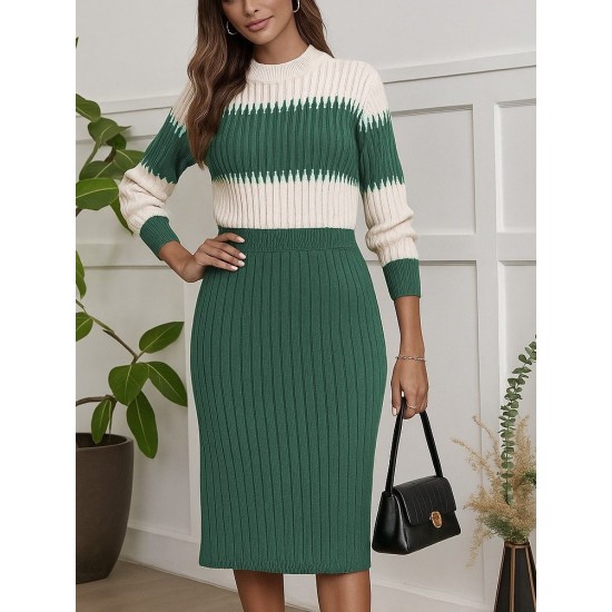 Kadın Uzun Kollu Triko Etekli Takım, 28871 Kadın Uzun Kollu Triko Etekli Takım, 28871