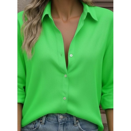 Kadın Uzun Kollu Yakalı önden Düğmeli Gömlek, 28864