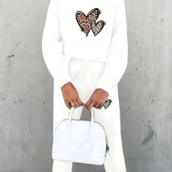 Kadın Uzun Kollu Bisiklet Yaka Kalp Desenli şardonlu üç Iplik Bluz Ve Pantolon Ikili Takım, 28874 Kadın Uzun Kollu Bisiklet Yaka Kalp Desenli şardonlu üç Iplik Bluz Ve Pantolon Ikili Takım, 28874