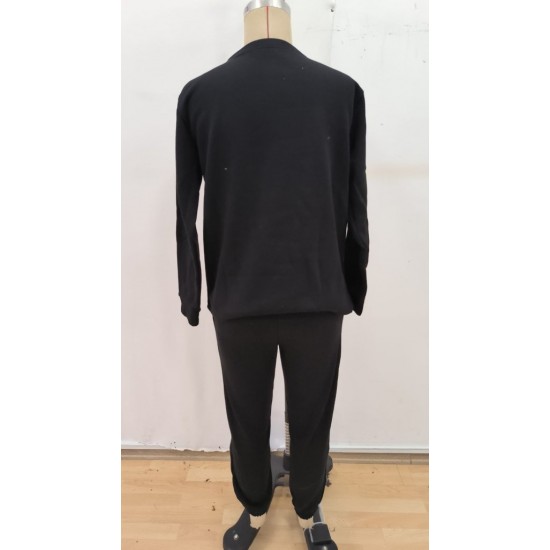 Kadın Uzun Kollu Bisiklet Yaka Kalp Desenli şardonlu üç Iplik Bluz Ve Pantolon Ikili Takım , 28873 Kadın Uzun Kollu Bisiklet Yaka Kalp Desenli şardonlu üç Iplik Bluz Ve Pantolon Ikili Takım , 28873