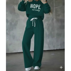 Kadın Uzun Kollu Nope Baskılı Beli Ribanalı Ikili Takım , 28897