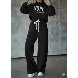 Kadın Uzun Kollu Nope Baskılı Beli Ribanalı Ikili Takım , 28896