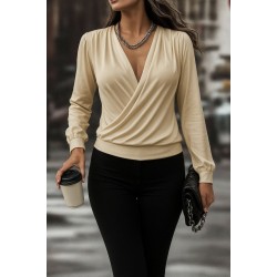 Kadın Uzun Kollu Kruvaze Yaka Sandy Bluz, 28885 Kadın Uzun Kollu Kruvaze Yaka Sandy Bluz, 28885