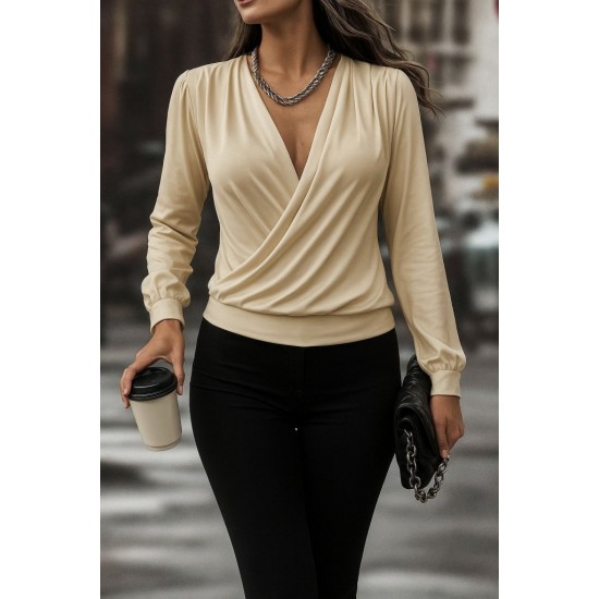 Kadın Uzun Kollu Kruvaze Yaka Sandy Bluz, 28885 Kadın Uzun Kollu Kruvaze Yaka Sandy Bluz, 28885