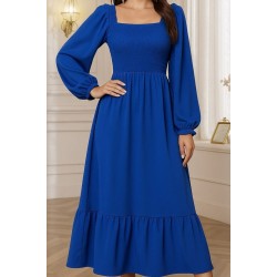 Kadın Uzun Kollu Kare Yakalı Gipeli Uzun Trikoton Elbise , 28901 Kadın Uzun Kollu Kare Yakalı Gipeli Uzun Trikoton Elbise , 28901