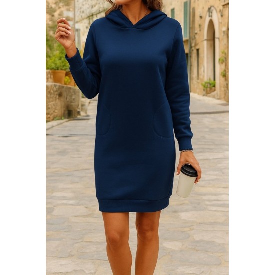 Kadın Uzun Kollu Kapşonlu Kısa Iki Iplik Elbise , 28928 Kadın Uzun Kollu Kapşonlu Kısa Iki Iplik Elbise , 28928