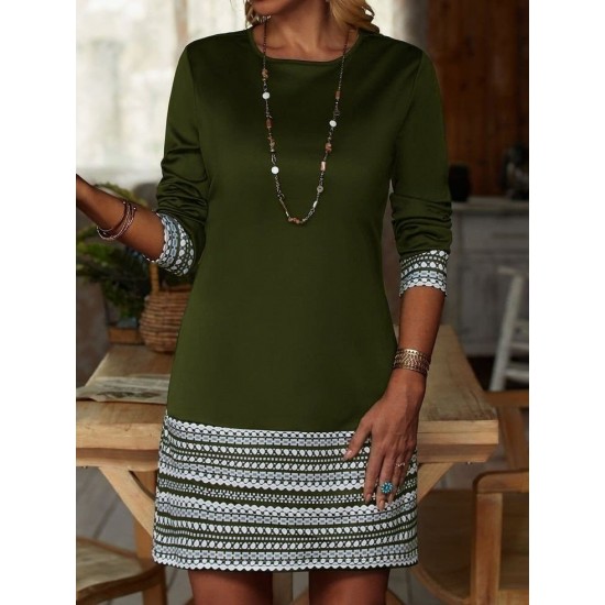 Kadın Uzun Kollu Bisiklet Yaka Kol Ağzı Ve Etek Ucu Baskılı Iki Iplik Elbise, 28925 Kadın Uzun Kollu Bisiklet Yaka Kol Ağzı Ve Etek Ucu Baskılı Iki Iplik Elbise, 28925