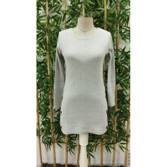 Kadın Uzun Kollu Yuvarlak Yaka Yandan Yırtmaçlı Düğmeli şardonlu Kaşkorse Bluz, 28924 Kadın Uzun Kollu Yuvarlak Yaka Yandan Yırtmaçlı Düğmeli şardonlu Kaşkorse Bluz, 28924