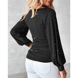 Kadın Uzun Kollu Degaje Yaka Taşlı Sandy Bluz , 28921 Kadın Uzun Kollu Degaje Yaka Taşlı Sandy Bluz , 28921