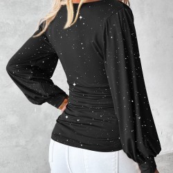 Kadın Uzun Kollu Degaje Yaka Taşlı Sandy Bluz , 28921 Kadın Uzun Kollu Degaje Yaka Taşlı Sandy Bluz , 28921