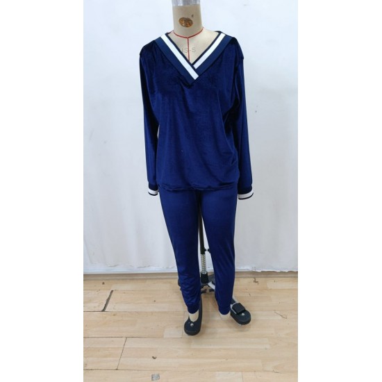 Kadın Uzun Kollu V Yaka Kadife Bluz Ve Pantolon Ikili Takım , 28919 Kadın Uzun Kollu V Yaka Kadife Bluz Ve Pantolon Ikili Takım , 28919