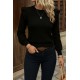 Kadın Uzun Kollu Bisiklet Yaka Omuzları Fırfırlı Triko Bluz, 28939 Kadın Uzun Kollu Bisiklet Yaka Omuzları Fırfırlı Triko Bluz, 28939