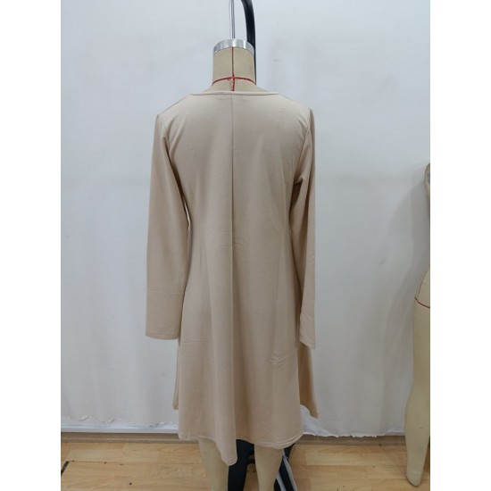 Kadın Uzun Kollu V Yakalı Salaş Midi Akrilik Elbise, 28936 Kadın Uzun Kollu V Yakalı Salaş Midi Akrilik Elbise, 28936