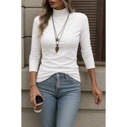 Kadın Uzun Kollu Balıkçı Yaka önden şerit Detay Dalgıç Bluz , 28959