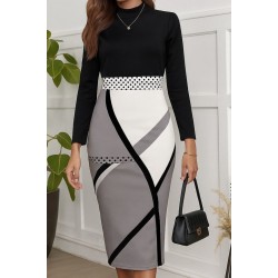 Kadın Uzun Kollu Balıkçı Yaka Dalgıç Midi Boy Elbise, 28957 Kadın Uzun Kollu Balıkçı Yaka Dalgıç Midi Boy Elbise, 28957