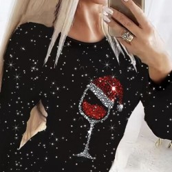 Kadın Uzun Kollu Taş Kadeh Baskı Dalgıç Mini Boy Elbise, 28940