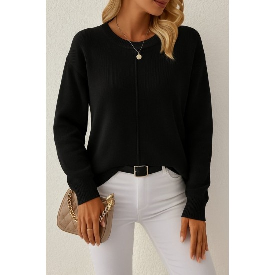 Kadın Uzun Kollu Bisiklet Yaka Düşük Omuz Detaylı Triko Bluz, 28963 Kadın Uzun Kollu Bisiklet Yaka Düşük Omuz Detaylı Triko Bluz, 28963