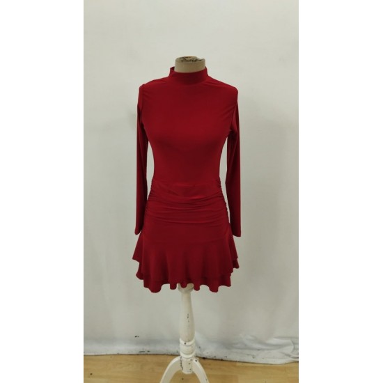 Kadın Uzun Kollu Balıkçı Yaka Mini Fırfırlı Sandy Elbise , 28483 Kadın Uzun Kollu Balıkçı Yaka Mini Fırfırlı Sandy Elbise , 28483