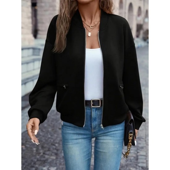 Kadın Uzun Kollu önden Fermuarlı Cepli Modal Ceket , 28983 Kadın Uzun Kollu önden Fermuarlı Cepli Modal Ceket , 28983