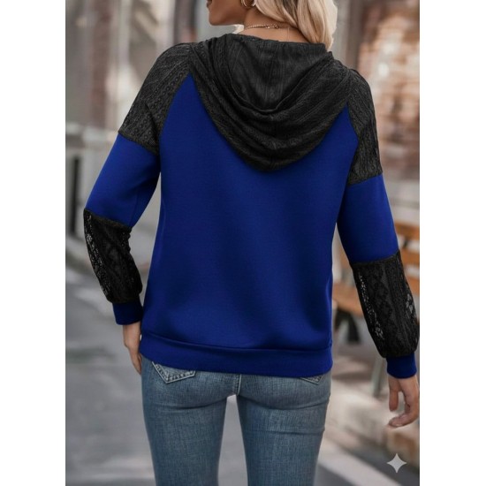 Kadın Uzun Kollu Dantelli Kapşonlu Viskon Iki Iplik Bluz, 28982 Kadın Uzun Kollu Dantelli Kapşonlu Viskon Iki Iplik Bluz, 28982