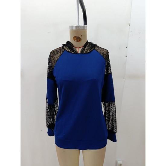 Kadın Uzun Kollu Dantelli Kapşonlu Viskon Iki Iplik Bluz, 28982 Kadın Uzun Kollu Dantelli Kapşonlu Viskon Iki Iplik Bluz, 28982