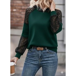 Kadın Uzun Kollu Dantelli Kapşonlu Viskon Iki Iplik Bluz, 28981 Kadın Uzun Kollu Dantelli Kapşonlu Viskon Iki Iplik Bluz, 28981