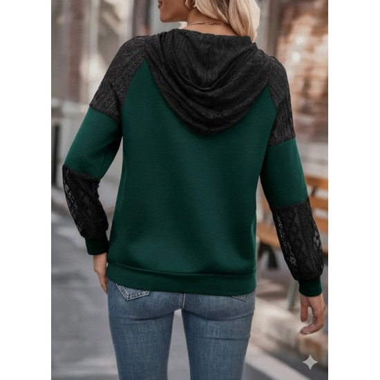 Kadın Uzun Kollu Dantelli Kapşonlu Viskon Iki Iplik Bluz, 28981 Kadın Uzun Kollu Dantelli Kapşonlu Viskon Iki Iplik Bluz, 28981