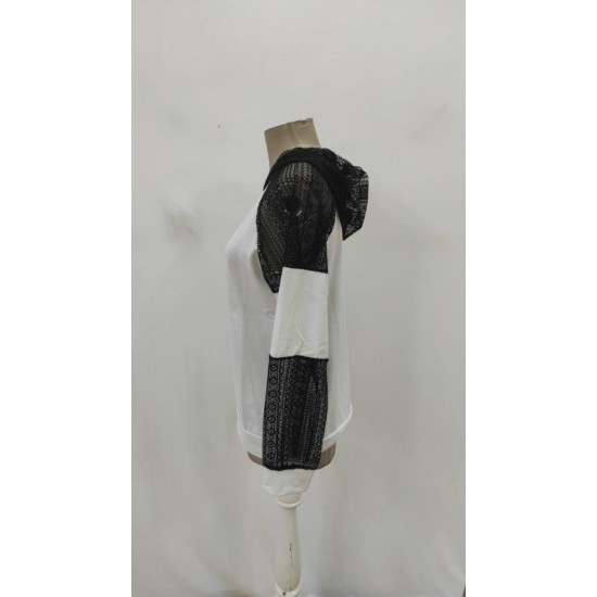 Kadın Uzun Kollu Dantelli Kapşonlu Viskon Iki Iplik Bluz, 28979 Kadın Uzun Kollu Dantelli Kapşonlu Viskon Iki Iplik Bluz, 28979