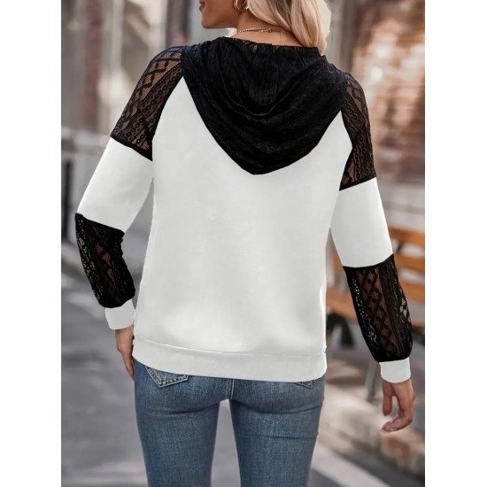 Kadın Uzun Kollu Dantelli Kapşonlu Viskon Iki Iplik Bluz, 28979 Kadın Uzun Kollu Dantelli Kapşonlu Viskon Iki Iplik Bluz, 28979
