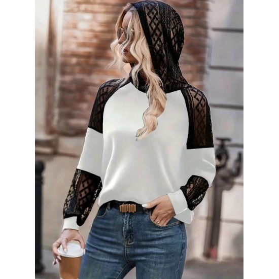 Kadın Uzun Kollu Dantelli Kapşonlu Viskon Iki Iplik Bluz, 28979 Kadın Uzun Kollu Dantelli Kapşonlu Viskon Iki Iplik Bluz, 28979