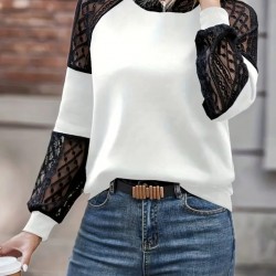 Kadın Uzun Kollu Dantelli Kapşonlu Viskon Iki Iplik Bluz, 28979 Kadın Uzun Kollu Dantelli Kapşonlu Viskon Iki Iplik Bluz, 28979