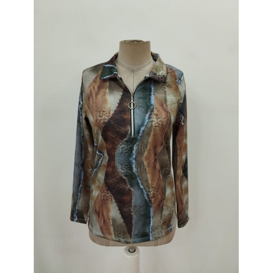 Kadın Uzun Kollu önden Fermuarlı Iki Iplik Bluz , 28976 Kadın Uzun Kollu önden Fermuarlı Iki Iplik Bluz , 28976