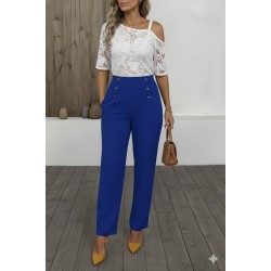 Kadın Düğme Detay Bol Paça Ithal Krep Pantolon , 28997 Kadın Düğme Detay Bol Paça Ithal Krep Pantolon , 28997