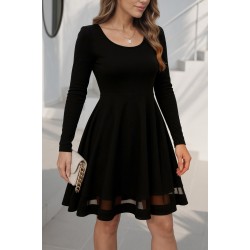 Etek Tül Detay Krep Elbise , 28994