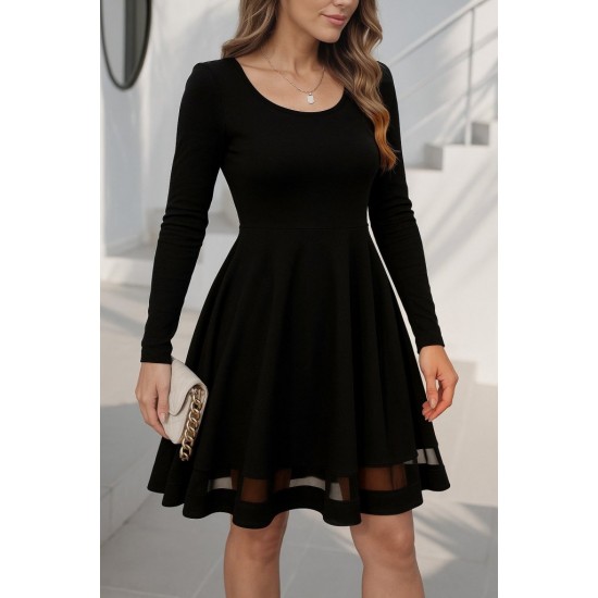 Etek Tül Detay Krep Elbise , 28994 Etek Tül Detay Krep Elbise , 28994