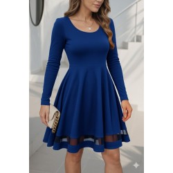 Etek Tül Detay Krep Elbise , 28993