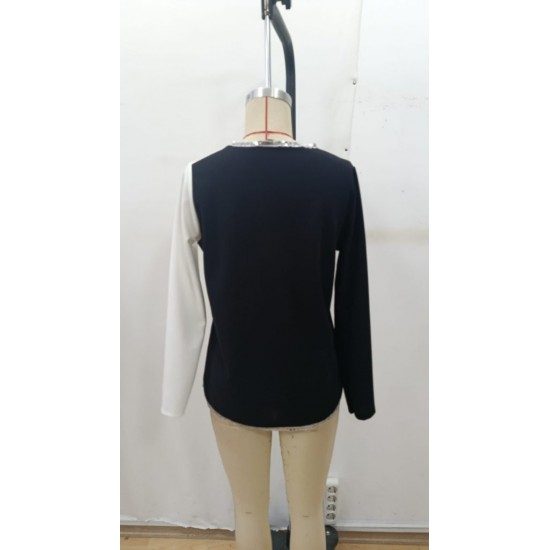 Kadın Uzun Kollu V Yakalı Pul Payet Işlemeli Ithal Krep Bluz , 29006 Kadın Uzun Kollu V Yakalı Pul Payet Işlemeli Ithal Krep Bluz , 29006