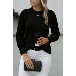 Kadın Uzun Kollu Bisiklet Yaka Triko Bluz, 29011