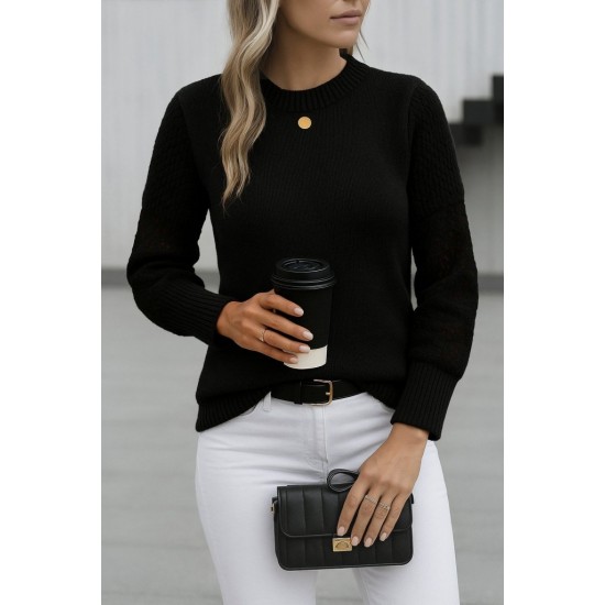 Kadın Uzun Kollu Bisiklet Yaka Triko Bluz, 29011 Kadın Uzun Kollu Bisiklet Yaka Triko Bluz, 29011