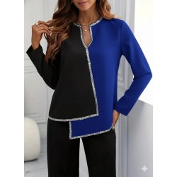 Kadın Uzun Kollu V Yakalı Pul Payet Işlemeli Ithal Krep Bluz , 29008 Kadın Uzun Kollu V Yakalı Pul Payet Işlemeli Ithal Krep Bluz , 29008