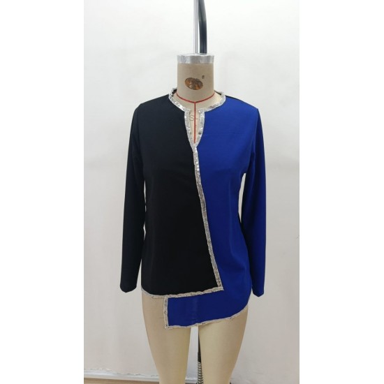 Kadın Uzun Kollu V Yakalı Pul Payet Işlemeli Ithal Krep Bluz , 29008 Kadın Uzun Kollu V Yakalı Pul Payet Işlemeli Ithal Krep Bluz , 29008