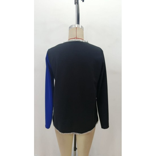 Kadın Uzun Kollu V Yakalı Pul Payet Işlemeli Ithal Krep Bluz , 29008 Kadın Uzun Kollu V Yakalı Pul Payet Işlemeli Ithal Krep Bluz , 29008